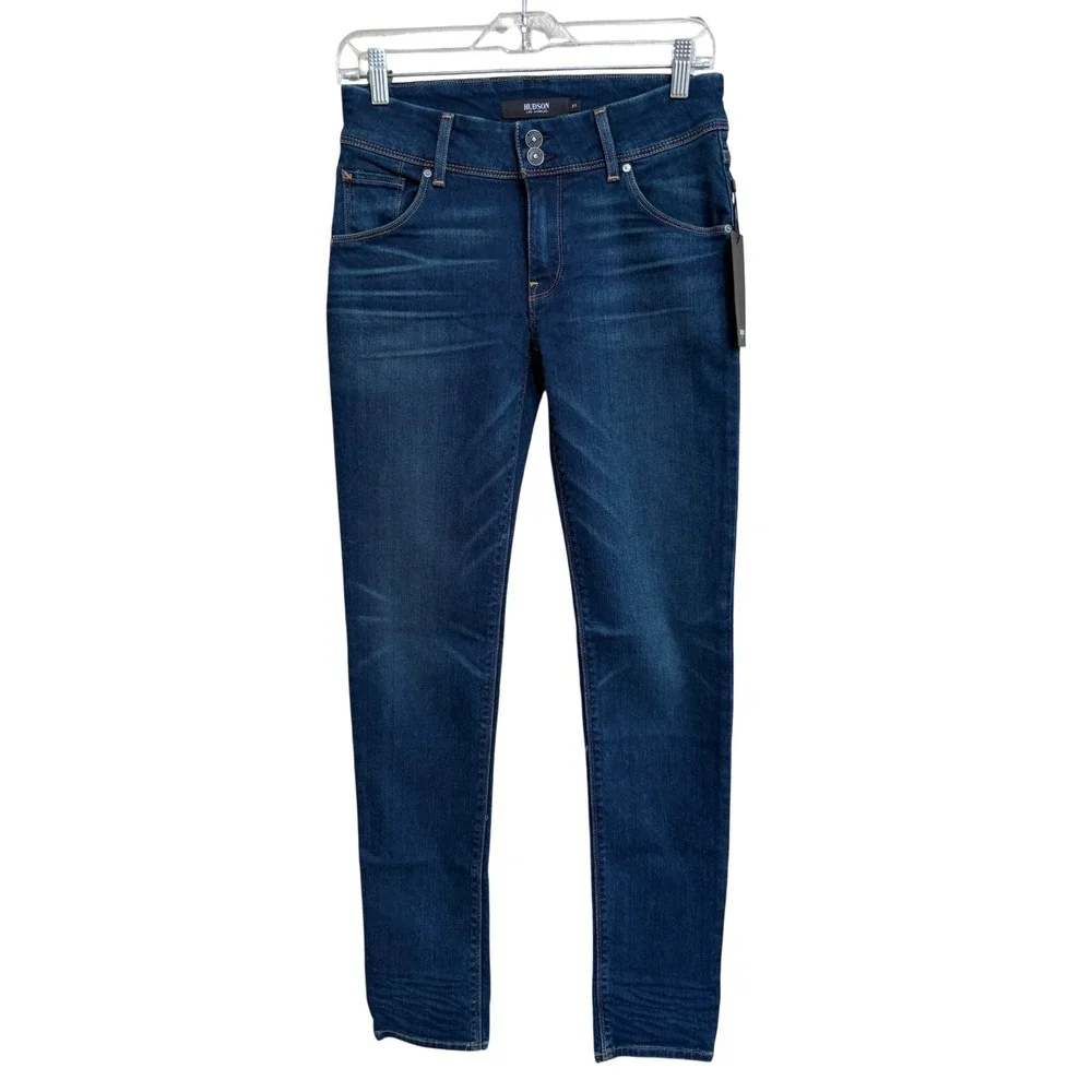 NWT Hudson Collin Midrise Skinny Jeans Obscurity Blue Denim Size 27 WM422DWF